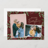 赤い松の果実メリーすべて複数の写真 シーズンポストカード (正面/裏面)