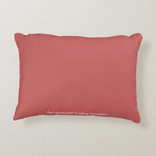 赤い枕の時間のNantucketのクジラ アクセントクッション (裏面)