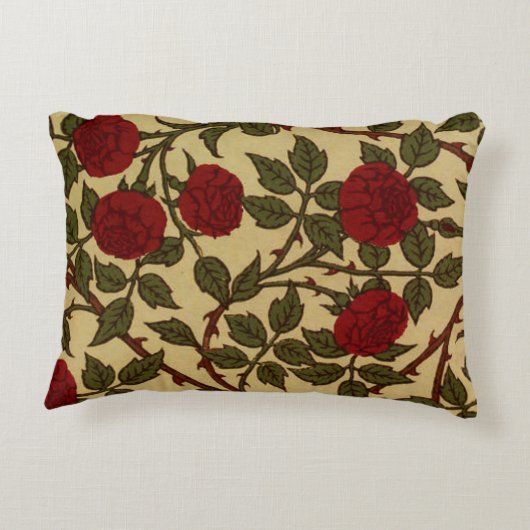 赤い枕は上がりました アクセントクッション (裏面)