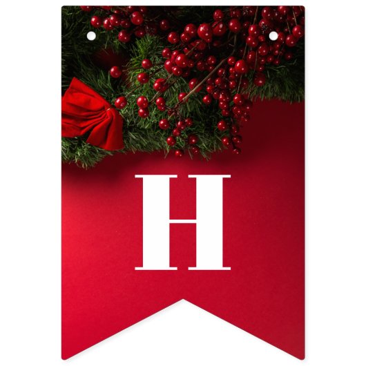 赤い果実とミスタントー、クリスマス バンティングフラッグ (第2の旗)