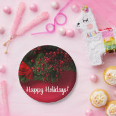 赤い果実とミスタントー、クリスマス ペーパープレート (パーティー)