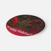 赤い果実とミスタントー、クリスマス ペーパープレート (アングル)