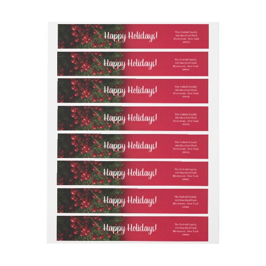 赤い果実とミスタントー、クリスマス ラップアラウンドラベル (シート)