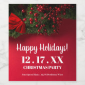 赤い果実とミスタントー、クリスマス ワインラベル (シングルラベル)