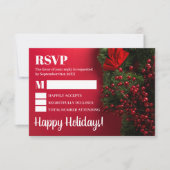 赤い果実とミスタントー、クリスマスRSVP 出欠カード (正面)