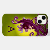 赤い果実と渦巻きモノグラム、黄色 Case-Mate iPhoneケース (裏面 (横))