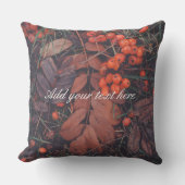 赤い果実と茶色の紅葉 クッション (正面)