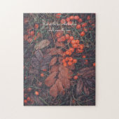 赤い果実と茶色の紅葉 ジグソーパズル (縦)