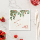赤い果実と離れフェスティバルクリスマス結婚ズ スタンダードカクテルナプキン (インサイチュ)