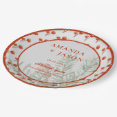 赤い果実と離れフェスティバルクリスマス結婚ズ ペーパープレート (アングル)