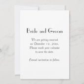 赤い果実と霜の冬の結婚式の日付を保存 招待状 (裏面)