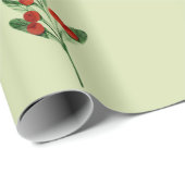 赤い果実のクリスマスと水色ミスタントー ラッピングペーパー (ロールコーナー)