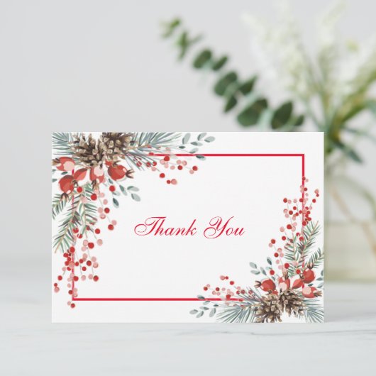 赤い果実のクリスマスサンキューカード サンキューカード (スタンド正面)