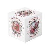 赤い果実のフォトキューブを持つクリスマスリース フォトキューブ (裏面アングル)