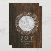 赤い果実のリース + 納屋木クリスマス シーズンカード (正面/裏面)