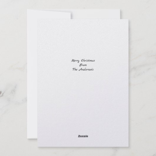 赤い果実の写真とクリスマスホリ縁どー シーズンカード (裏面)