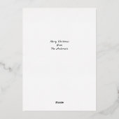 赤い果実の写真とクリスマスホリ縁どー 箔シーズンカード (裏面)