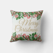 赤い果実の可愛いクリスマスリースフローラ クッション (裏面)