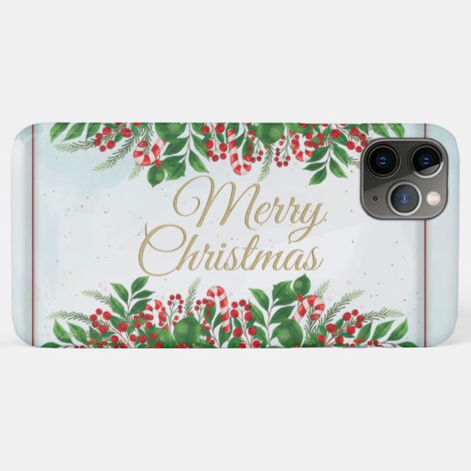 赤い果実の可愛いクリスマスリースフローラ Case-Mate iPhoneケース (裏面(横))