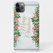 赤い果実の可愛いクリスマスリースフローラ Case-Mate iPhoneケース (裏面)
