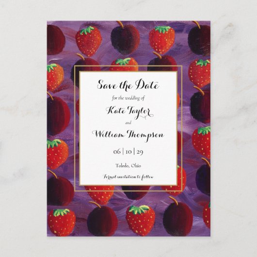 赤い果実の国 Save the Date インビテーションポストカード (正面)