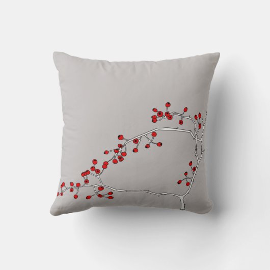 赤い果実の枕 クッション (裏面)