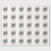 赤い果実の枝、葉写真クリスマス ラッピングペーパー (フラット)