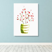 赤い果実の水の色クリスマス キャンバスプリント (インサイチュ (ウッドフロア))