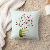 赤い果実の水の色クリスマス クッション (ブランケット)