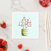 赤い果実の水の色クリスマス スタンダードカクテルナプキン (インサイチュ)