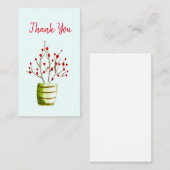 赤い果実の水の色クリスマス ノートカード (正面/裏面)