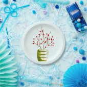 赤い果実の水の色クリスマス ペーパープレート (パーティー)