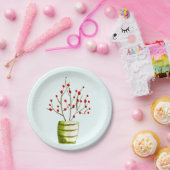 赤い果実の水の色クリスマス ペーパープレート (パーティー)