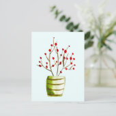 赤い果実の水の色クリスマス ポストカード (スタンド正面)