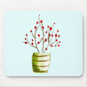 赤い果実の水の色クリスマス マウスパッド (正面)