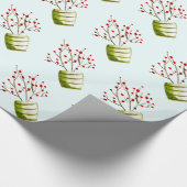 赤い果実の水の色クリスマス ラッピングペーパー (角)