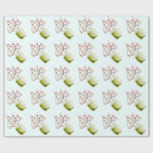 赤い果実の水の色クリスマス ラッピングペーパー (フラット)