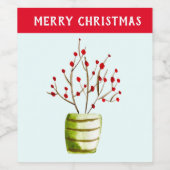 赤い果実の水の色クリスマス ワインラベル (シングルラベル)