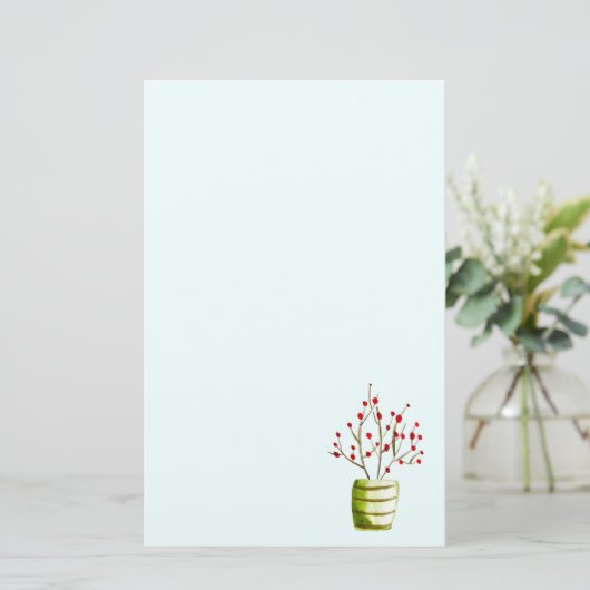 赤い果実の水の色クリスマス 便箋 (スタンド正面)