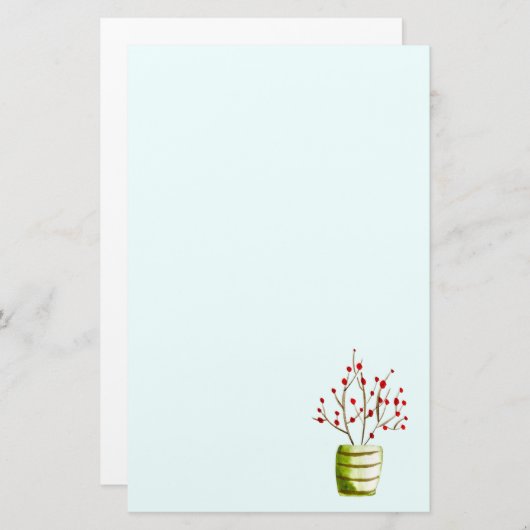 赤い果実の水の色クリスマス 便箋 (正面/裏面)