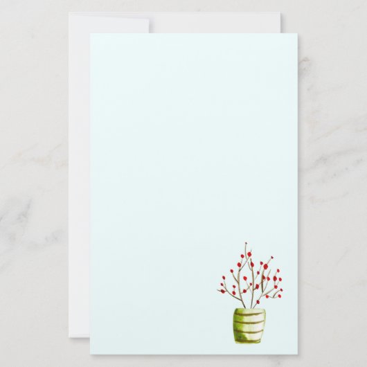 赤い果実の水の色クリスマス 便箋 (正面)