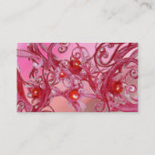 赤い果実の渦巻き旋回明るい赤紫色メタリックパール 名刺 (裏面)