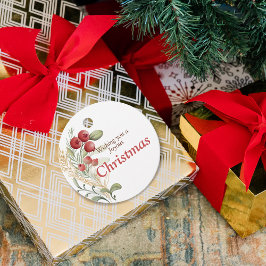 赤い果実の緑のクリスマスエレガント フェイバータグ