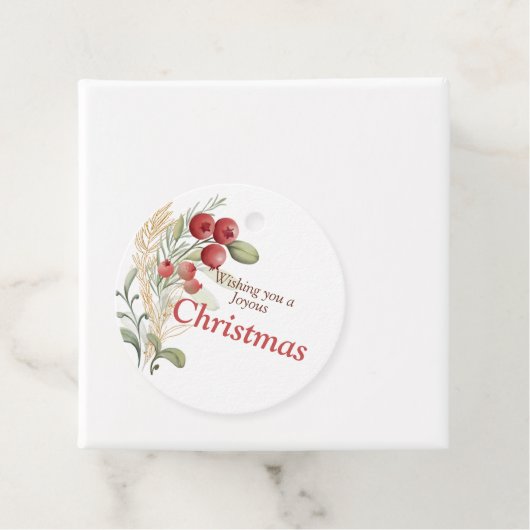 赤い果実の緑のクリスマスエレガント フェイバータグ (インサイチュ)