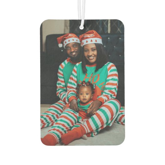 赤い果実の緑のホリーブルーのクリスマスの愛の写真 カーエアーフレッシュナー (裏面)