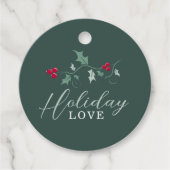 赤い果実の緑のホリ葉ーのクリスマスの愛 フェイバータグ (正面)