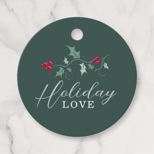 赤い果実の緑のホリ葉ーのクリスマスの愛 フェイバータグ (正面)