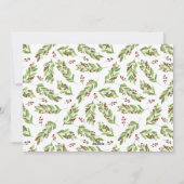 赤い果実の緑の写真コラージュメリークリスマス シーズンカード (裏面)