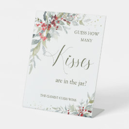 赤い果実の緑は、瓶の中のキスの数を推測 台座サイン