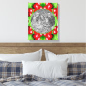 赤い果実の自然フレーム独自の写真を作成 キャンバスプリント (インサイチュ (寝室))